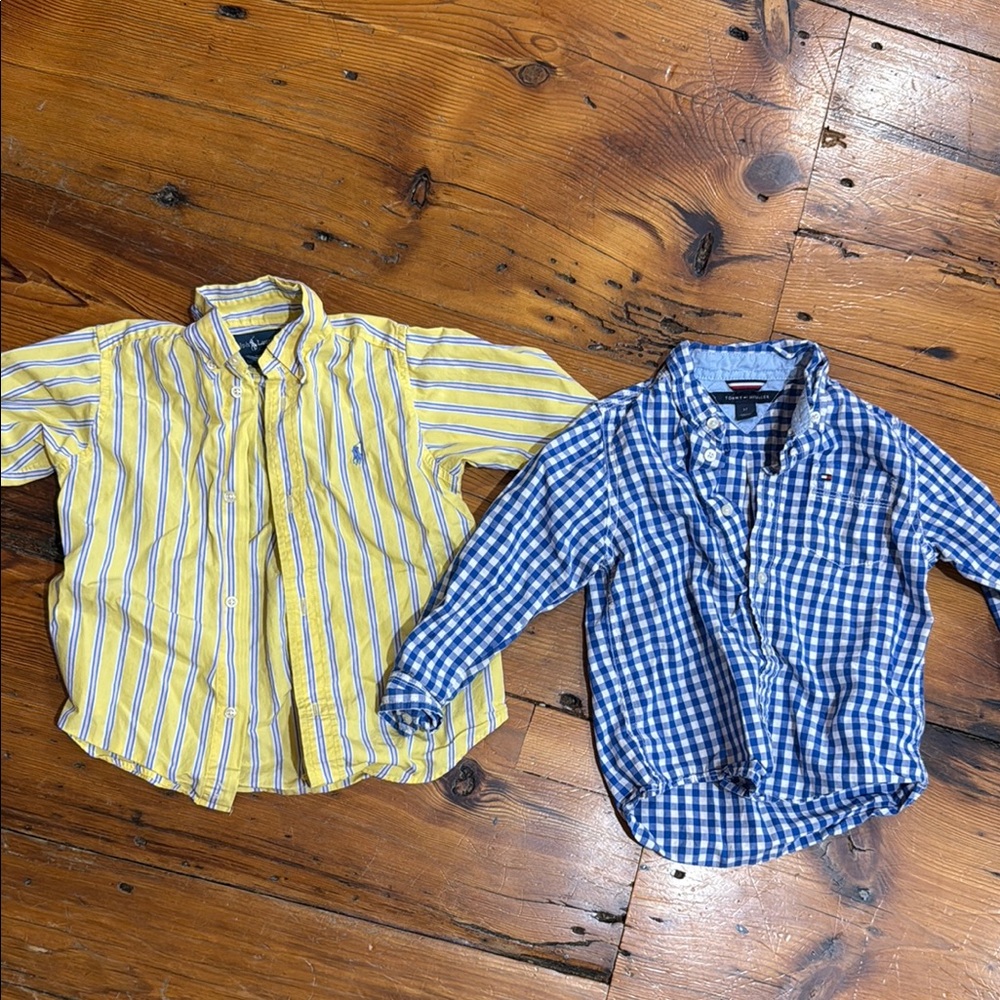 Ralph Lauren & Tommy Hilfiger Button Down Shirts Lightweight Cotton size 3T
